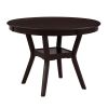 Espresso Finish 5pc Dinette Set Table with Open Display Shelf 4x Side Chairs Faux Leather Upholstered Contemporary Dining Room Furniture