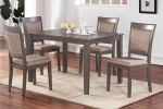 5pc Dining Room Set Dining Table w wooden Top Cushion Seats Chairs Kitchen Breakfast Dining room Furniture Oak Veneer Unique Design