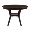 Espresso Finish 5pc Dinette Set Table with Open Display Shelf 4x Side Chairs Faux Leather Upholstered Contemporary Dining Room Furniture