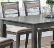 Antique Grey Finish Dinette 7pc Set Kitchen Breakfast Dining Table w wooden Top Cushion Seats 6x Chairs Dining room Furniture