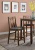 Natural Brown Finish Dinette 5pc Set Kitchen Breakfast Counter Height Dining Table wooden Top Cushion Seats High Chairs Dining room Furniture