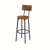 Bar Table Set with 4 Bar stools with backrest, Rustic Brown, 47.24'' L x 23.62'' W x 35.43'' H.