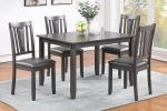 Grey Finish Dinette 5pc Set Kitchen Breakfast Dining Table w wooden Top Upholstered Cushion Chairs Dining room Furniture