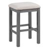 TREXM Multipurpose Home Kitchen Dining Bar Table Set with 3 Upholstered Stools(Gray)