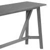 TREXM Multipurpose Home Kitchen Dining Bar Table Set with 3 Upholstered Stools(Gray)