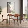 Dining Table Set 5-Piece Dining Chair with Backrest, Industrial style, Sturdy construction. Rustic Brown, 43.31'' L x 27.56'' W x 30.32'' H.