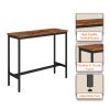 Bar Table Set with 2 Bar stools PU Soft seat with backrest, Rustic Brown,43.31'' L x 15.75'' W x 23.62'' H.