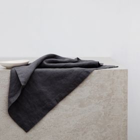 Pure Linen Insulation Placemat Square Wiping Towel Solid Color Napkin Mouth Cloth (Option: Dark Gray-34 × 34cm)