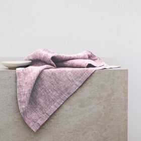 Pure Linen Insulation Placemat Square Wiping Towel Solid Color Napkin Mouth Cloth (Option: Yarn Dyed Pink-38 × 55cm)