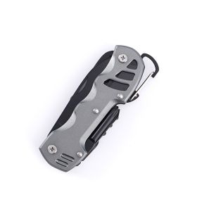 Multifunctional Knife EDC Combination Tool Stainless Steel Home Outdoor (Color: grey)