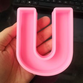 26 English Letters Silicone Resin Craft Chocolate Cake Mold (Option: U)