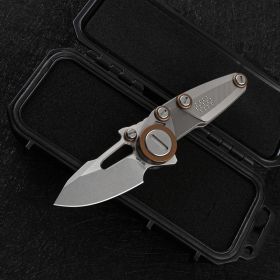 Folding Knife M390 Steel Titanium Alloy (Color: grey)