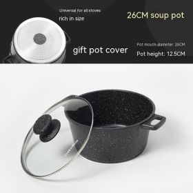 German Medical Stone Soup Pot Binaural Non-stick Pan (Option: 26cm Black)