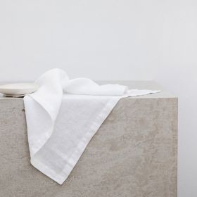 Pure Linen Insulation Placemat Square Wiping Towel Solid Color Napkin Mouth Cloth (Option: Bleach Color-38 × 55cm)