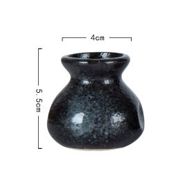 Japanese Style Toothpick Box Cute Household Living Room Ceramic Pot (Option: Blazing black)