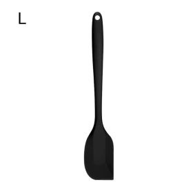 1pc All-in-one High-quality Silicone Scraper Baking Tool; Heat-resistant Silicone Scraper; Cream Cake Spatula; Baking Shovel Knife 8.27inch/11.02inch (Color: Black)