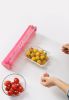 Plastic Cling Wrap Storage Holder with Slide Cutter Cling Film Cutter Aluminum Foil, Parchment Paper Dispenser