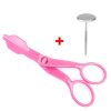 2pcs Piping Flower Scissors/Nail Kitchen Baking Pastry Tool Rose Decor Lifter Fondant Cake Decorating Tray Cream Transfer Set